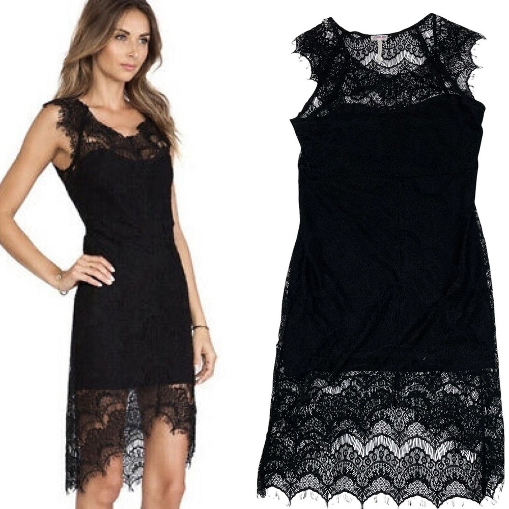 Intimately Free People Black Lace Dress XS Sleeveless Cocktail Party‎
